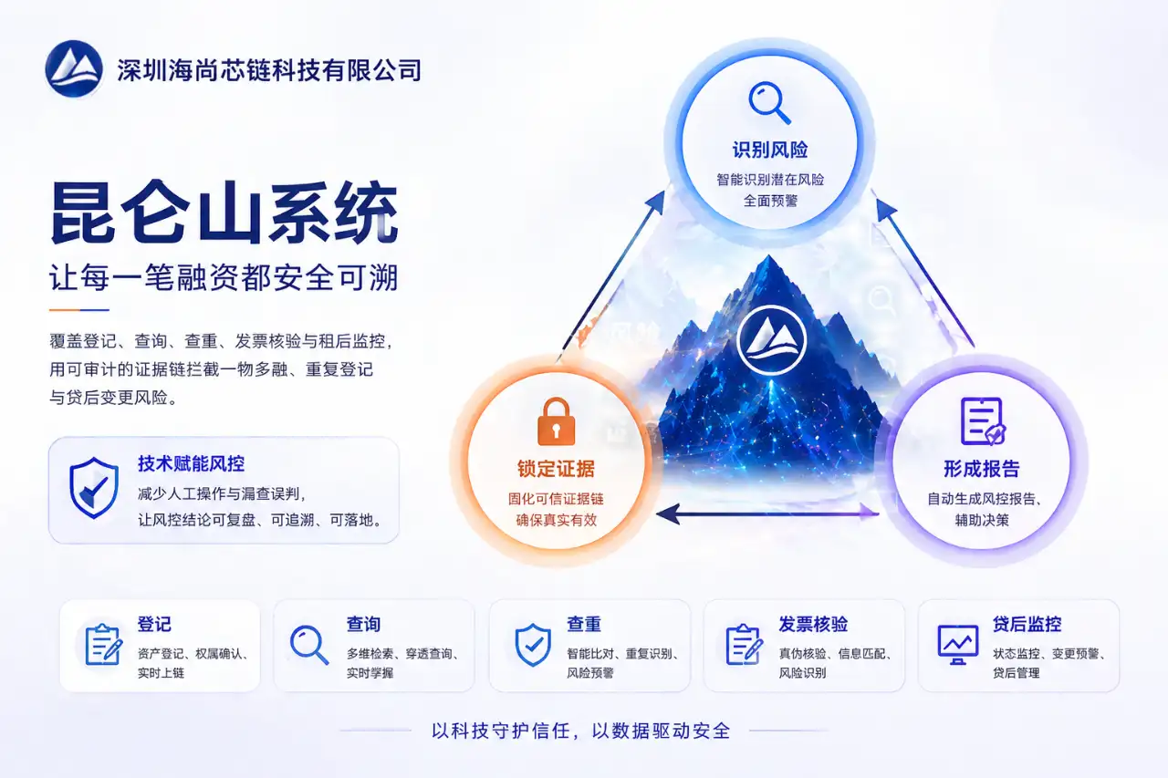 昆仑山系统 — 风险识别、锁定证据、形成报告、辅助处置的闭环服务，助力客户降本增效与风险控制